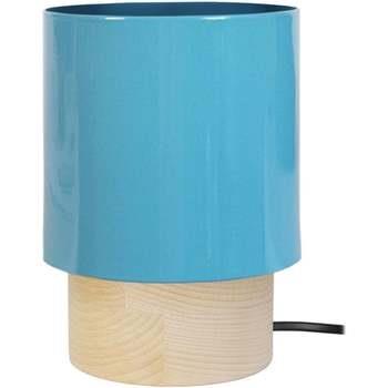 Lampes de bureau Tosel Lampe de chevet cylindrique bois naturel et ble...