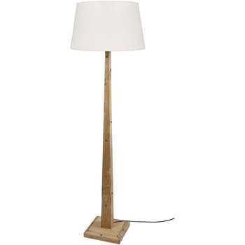 Lampadaires Tosel Lampadaire droit bois naturel et écru