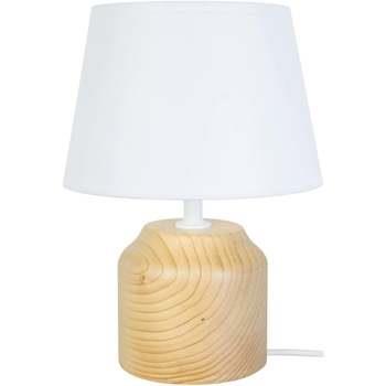 Lampes de bureau Tosel Lampe de chevet cylindrique bois naturel et écr...