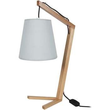 Lampes de bureau Tosel Lampe de chevet arqué bois naturel et gris