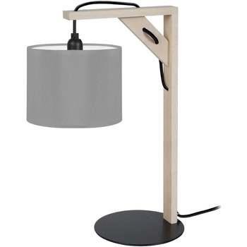 Lampes de bureau Tosel Lampe de chevet carré bois naturel et gris