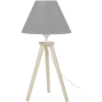 Lampes de bureau Tosel Lampe de chevet trépied bois naturel et gris