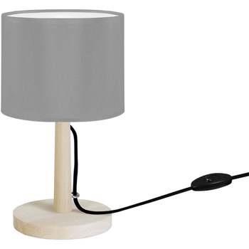 Lampes de bureau Tosel Lampe de chevet droit bois naturel et gris