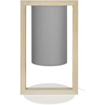 Lampes de bureau Tosel Lampe de chevet colonne bois naturel et gris