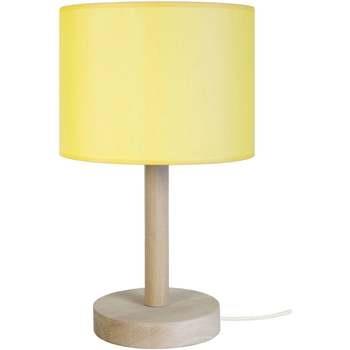 Lampes de bureau Tosel Lampe de chevet droit bois naturel et jaune
