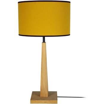 Lampes de bureau Tosel Lampe a poser droit bois naturel et jaune
