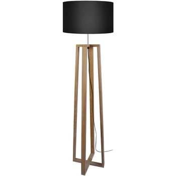 Lampadaires Tosel Lampadaire colonne bois naturel et noir