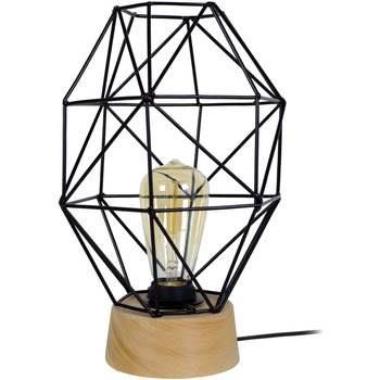 Lampes de bureau Tosel Lampe de chevet géométrique bois naturel et noi...