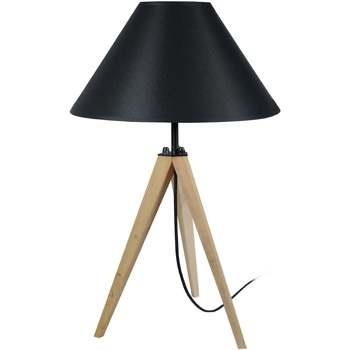 Lampes de bureau Tosel Lampe de chevet trépied bois naturel et noir