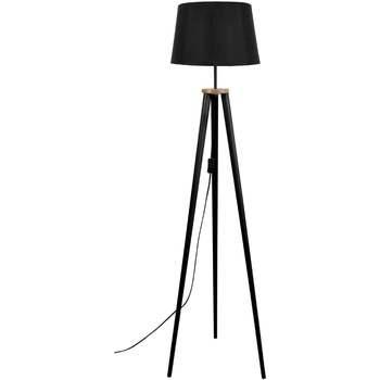 Lampadaires Tosel Lampadaire trépied bois naturel et noir