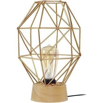 Lampes de bureau Tosel Lampe de chevet géométrique bois naturel et or