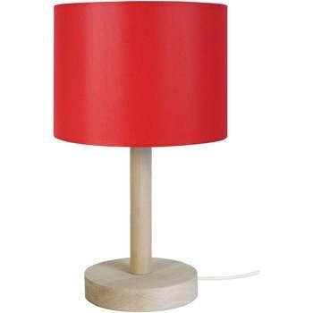 Lampes de bureau Tosel Lampe de chevet droit bois naturel et rouge