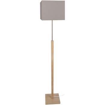 Lampadaires Tosel Lampadaire droit bois naturel et taupe