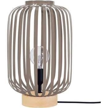 Lampes de bureau Tosel Lampe a poser cylindrique métal naturel et taup...