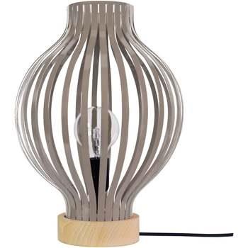 Lampes de bureau Tosel Lampe a poser ovale métal naturel et taupe