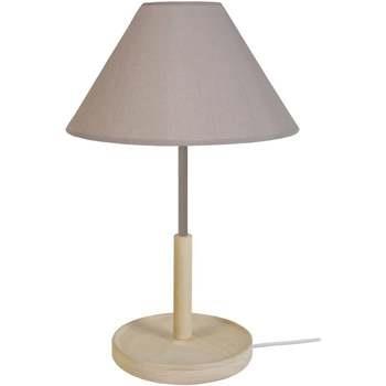 Lampes de bureau Tosel Lampe de chevet droit bois naturel et taupe