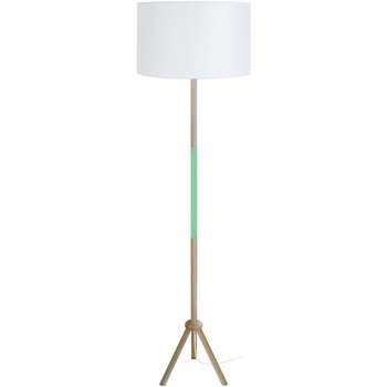 Lampadaires Tosel Lampadaire droit bois naturel vert et blanc