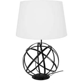 Lampes de bureau Tosel Lampe de salon globe métal noir et blanc