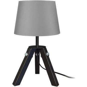 Lampes de bureau Tosel Lampe de chevet trépied bois noir et gris