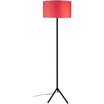 Lampadaires Tosel Lampadaire droit métal noir et rouge