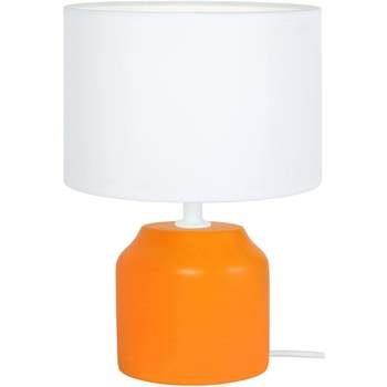 Lampes de bureau Tosel Lampe de chevet cylindrique bois orange et blan...