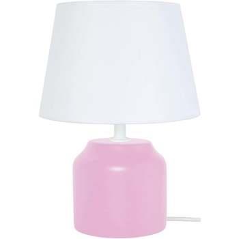 Lampes de bureau Tosel Lampe de chevet cylindrique bois rose et blanc