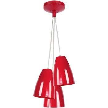 Lustres, suspensions et plafonniers Tosel Lustre grappe métal rouge