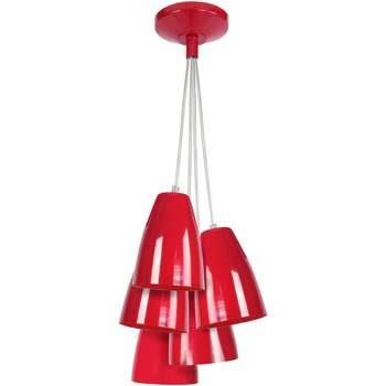 Lustres, suspensions et plafonniers Tosel Lustre grappe métal rouge