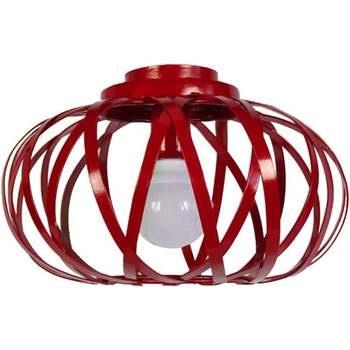 Lustres, suspensions et plafonniers Tosel Plafonnier globe métal rouge