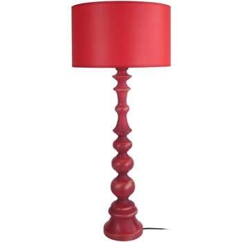 Lampes de bureau Tosel Lampe a poser colonne bois rouge