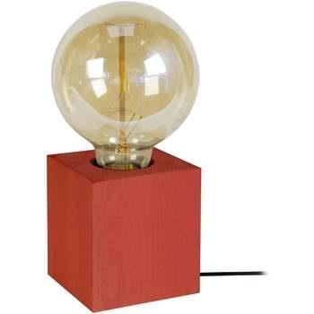 Lampes de bureau Tosel Lampe de chevet carré bois rouge