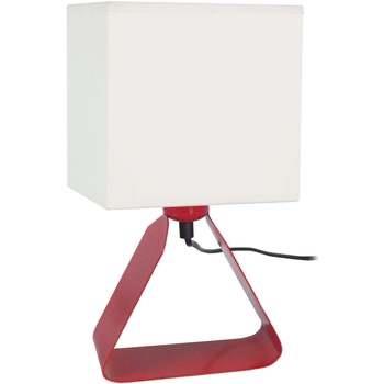 Lampes de bureau Tosel Lampe de chevet géométrique métal rouge et écru