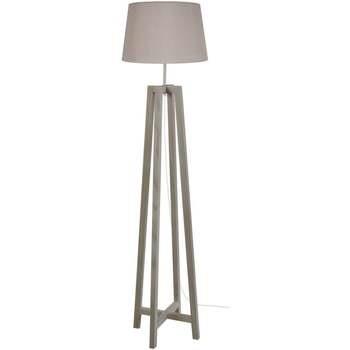 Lampadaires Tosel Lampadaire colonne bois taupe