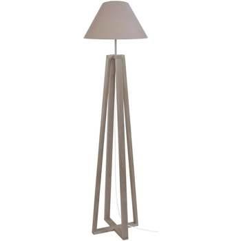 Lampadaires Tosel Lampadaire colonne bois taupe