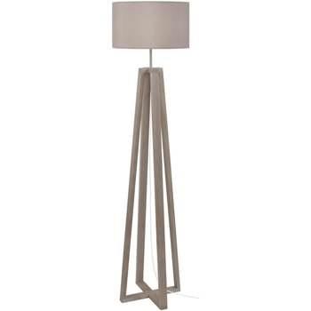 Lampadaires Tosel Lampadaire colonne bois taupe