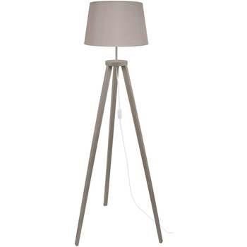 Lampadaires Tosel Lampadaire trépied bois taupe