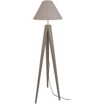 Lampadaires Tosel Lampadaire trépied bois taupe