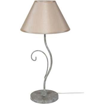 Lampes de bureau Tosel Lampe a poser arbre métal taupe et crème