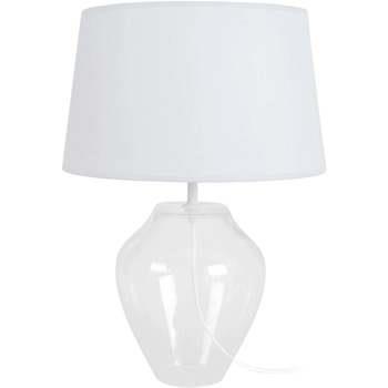 Lampes de bureau Tosel Lampe a poser vase verre transparent et blanc