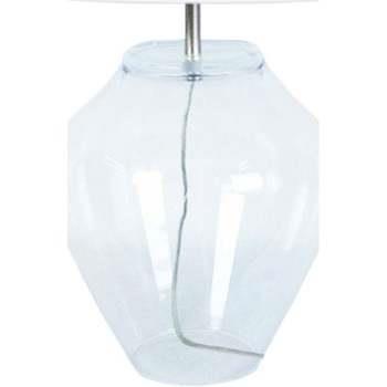 Lampes de bureau Tosel Lampe a poser vase verre transparent et blanc