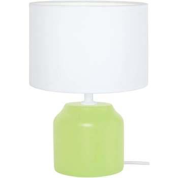 Lampes de bureau Tosel Lampe de chevet cylindrique bois vert et blanc