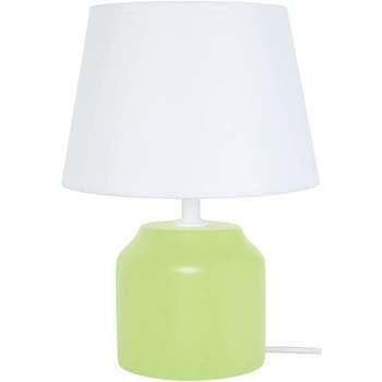 Lampes de bureau Tosel Lampe de chevet cylindrique bois vert et blanc