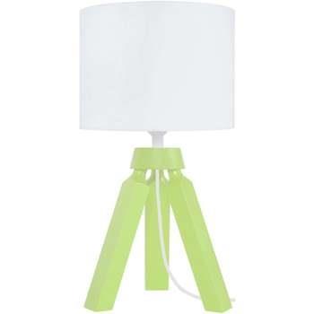 Lampes de bureau Tosel Lampe de chevet trépied bois vert et blanc