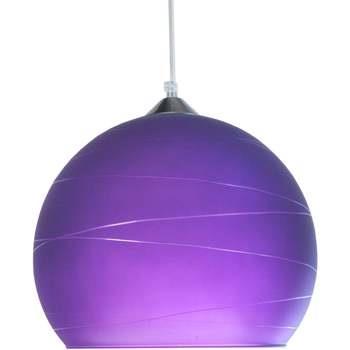 Lustres, suspensions et plafonniers Tosel Suspension globe verre viole...