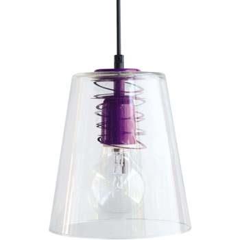 Lustres, suspensions et plafonniers Tosel Suspension conique verre vio...