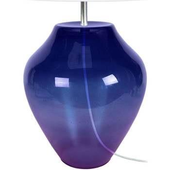 Lampes de bureau Tosel Lampe a poser vase verre violet et blanc