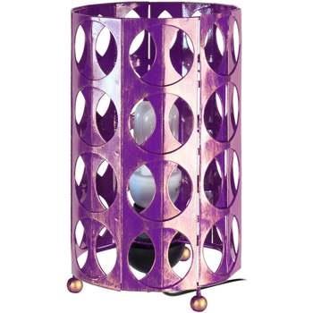 Lampes de bureau Tosel Lampe de chevet cylindrique métal violet et or