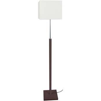 Lampadaires Tosel Lampadaire droit bois wangué et blanc