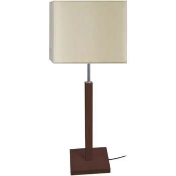 Lampes de bureau Tosel Lampe de chevet droit bois wangué et crème