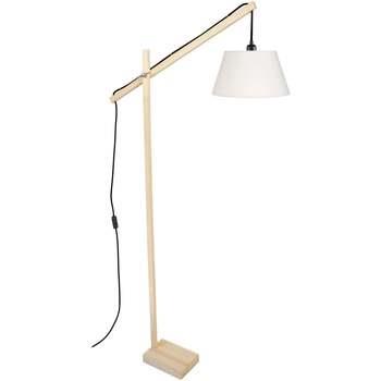 Lampadaires Tosel lampadaire liseuse articulé bois naturel et blanc